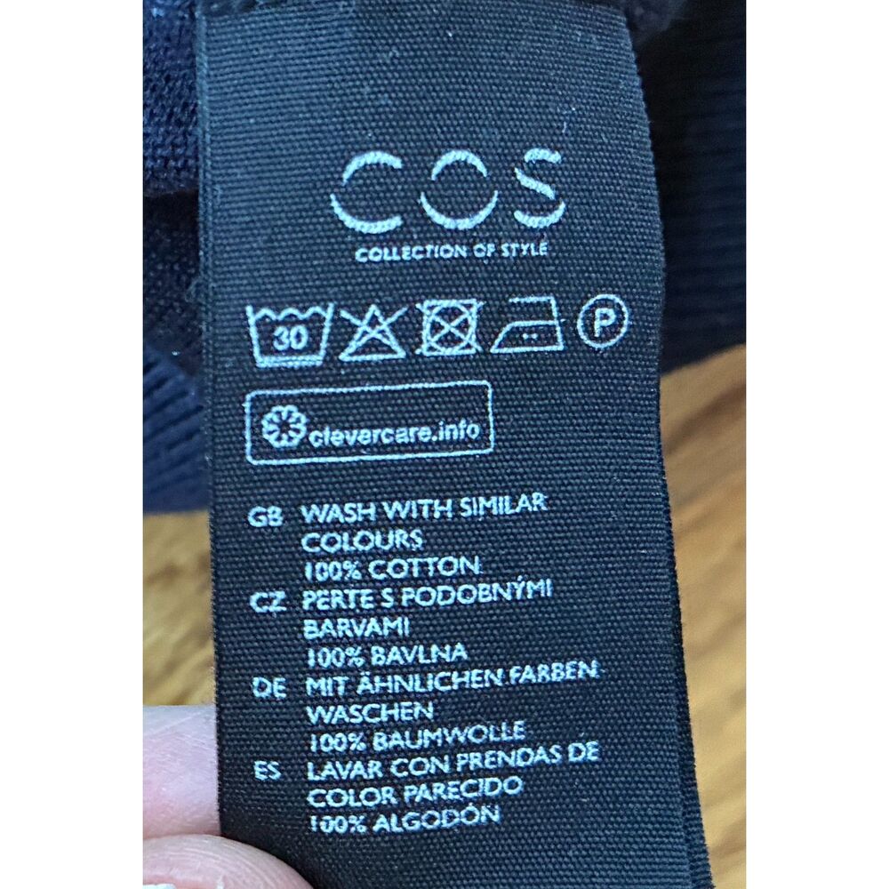 COS Black 100% Cotton Crewneck Pullover Sweater Top Women's Size Small - Picture 5 of 10